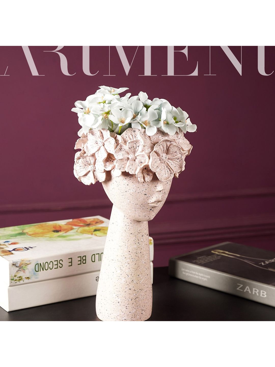 THE ARTMENT Rose Pink Surreal Faces Table Planters Price in India