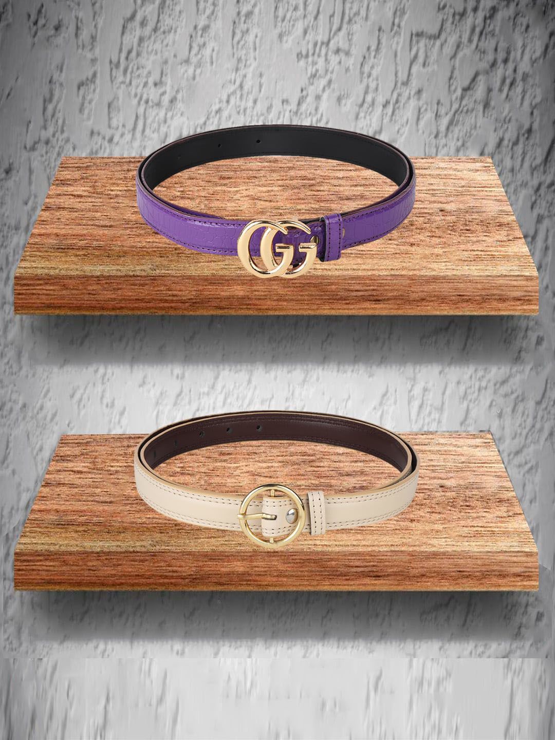 Swiss Design Women Pack Of 2 Purple Belt Price in India