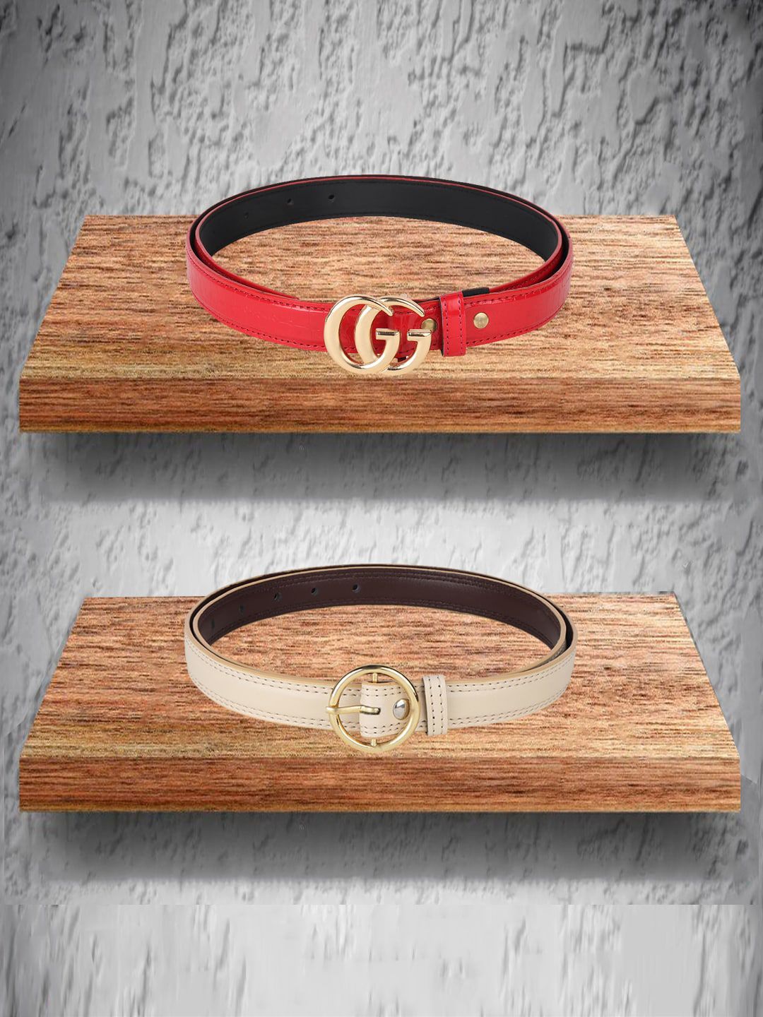 Swiss Design Women Red 2 Belt Price in India