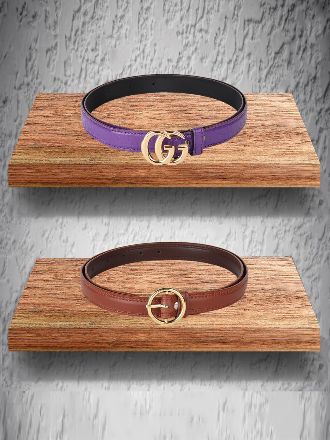 Swiss Design Women Pack Of 2 Purple Belts Price in India