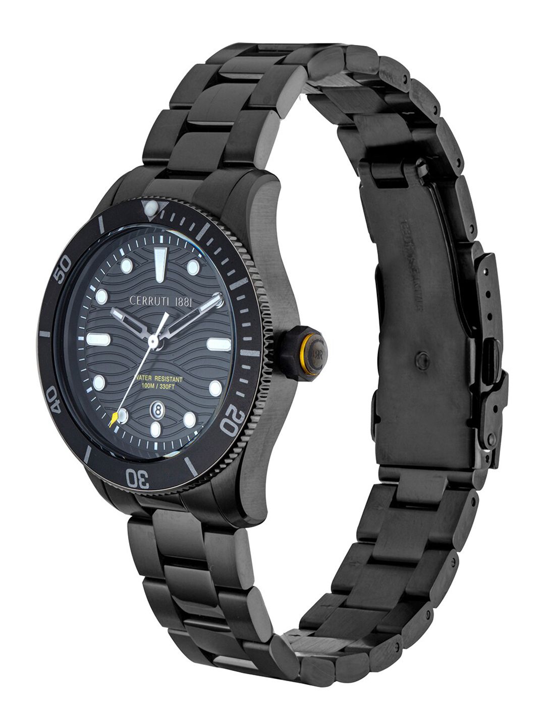 Buy Cerruti 1881 Men Black Dial & Stainless Steel Bracelet Style