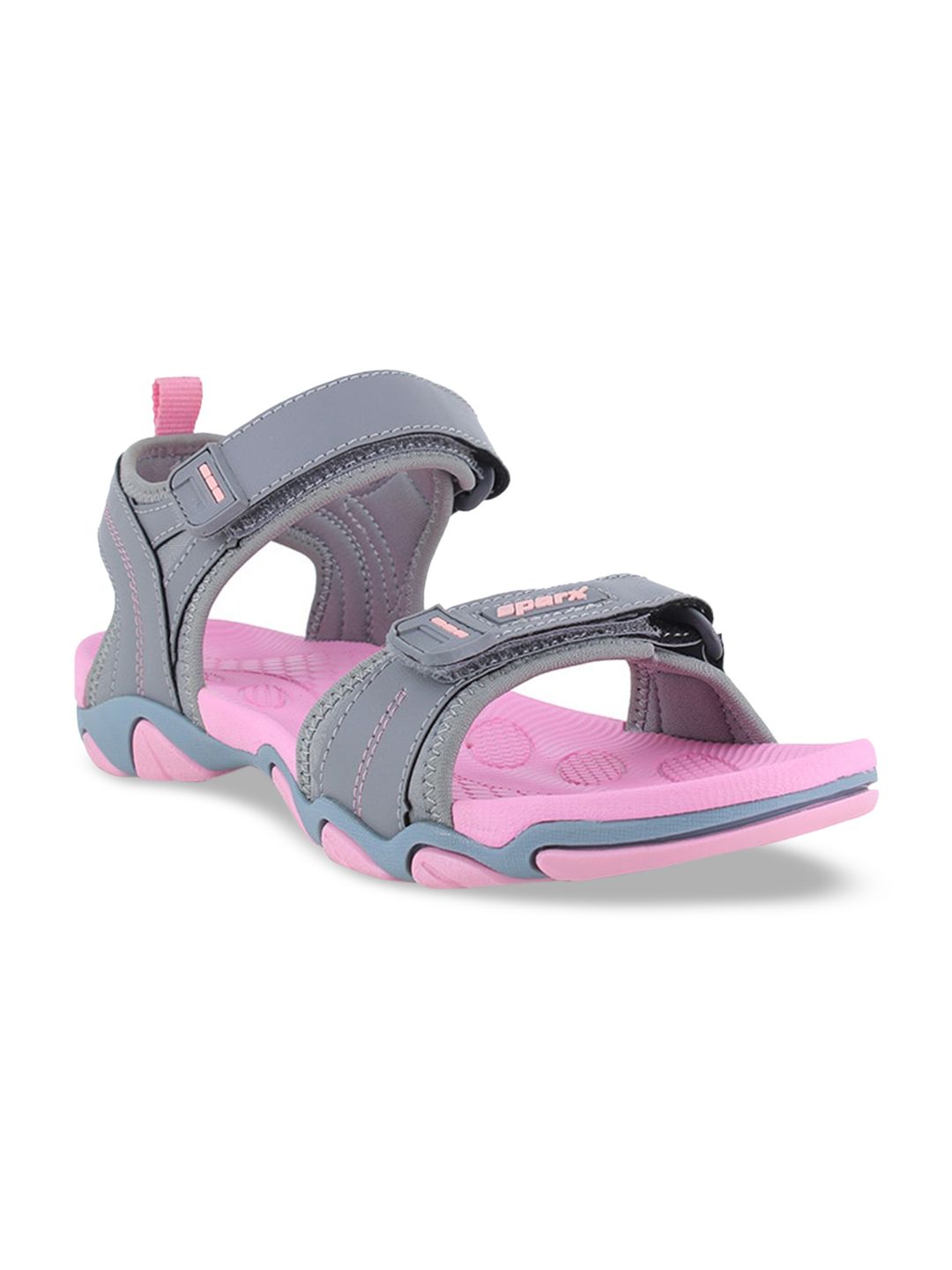 Sparx Women Grey  and pink Solid Floater Sandals Price in India