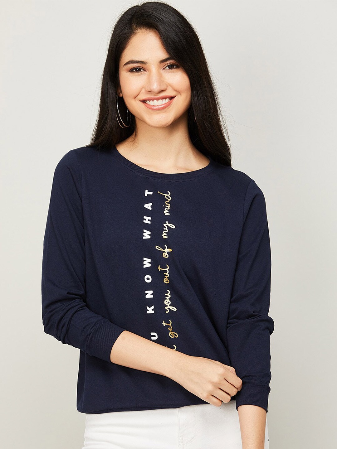 Fame Forever by Lifestyle Women Navy Blue Sweatshirt Price in India