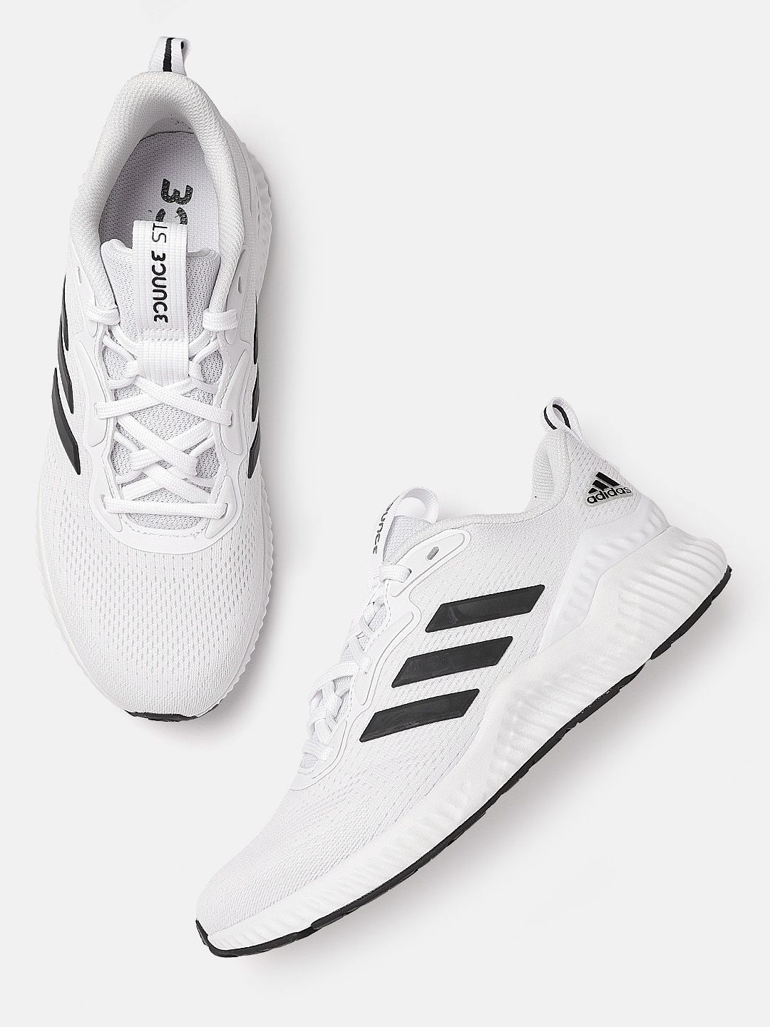 ADIDAS Unisex White & Black Woven Design Aerobounce ST Running Shoes Price in India