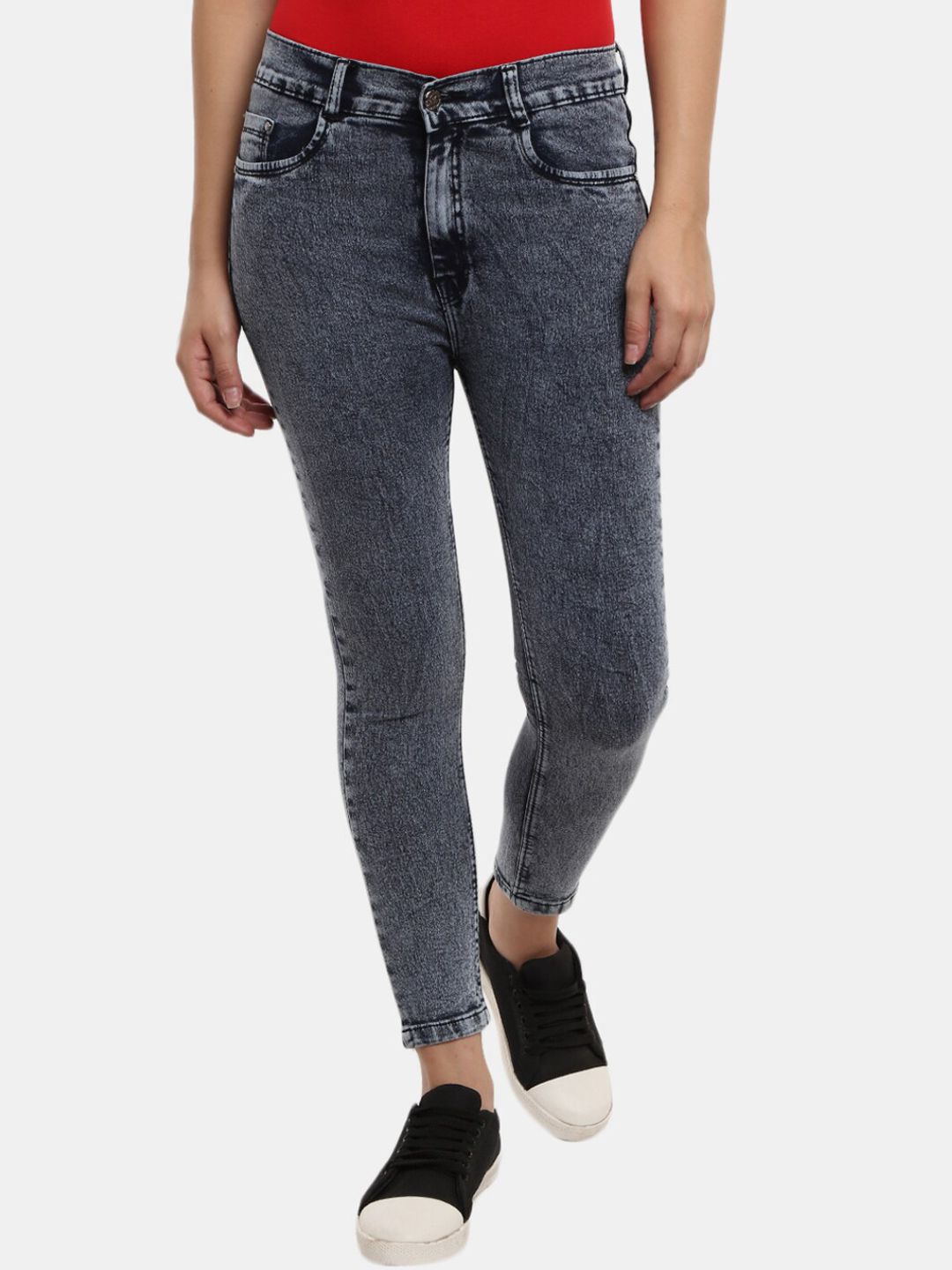 V-Mart Women Grey Classic Light Fade Jeans Price in India