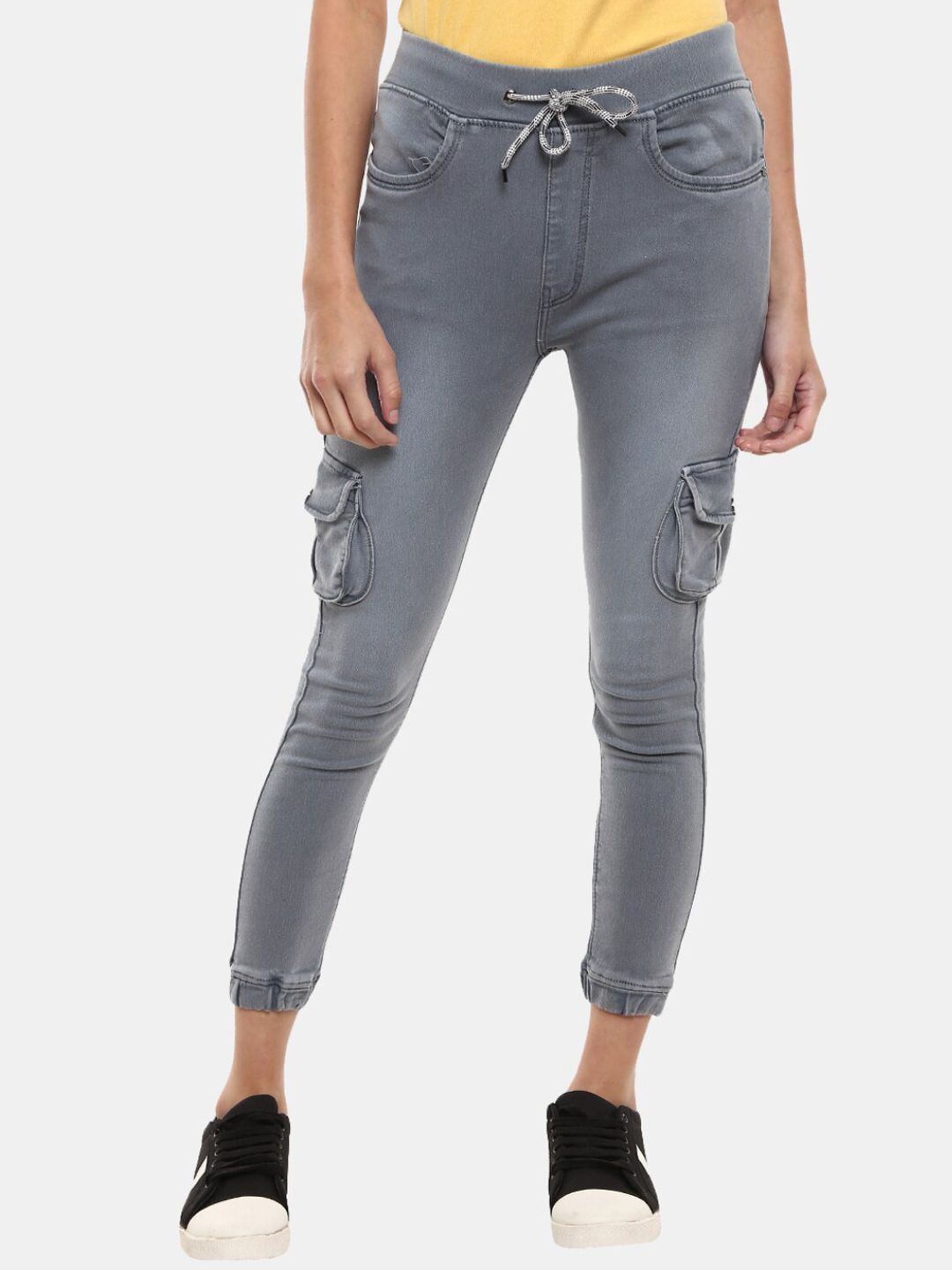 V-Mart Women Grey Classic Cropped Light Fade Jeans Price in India