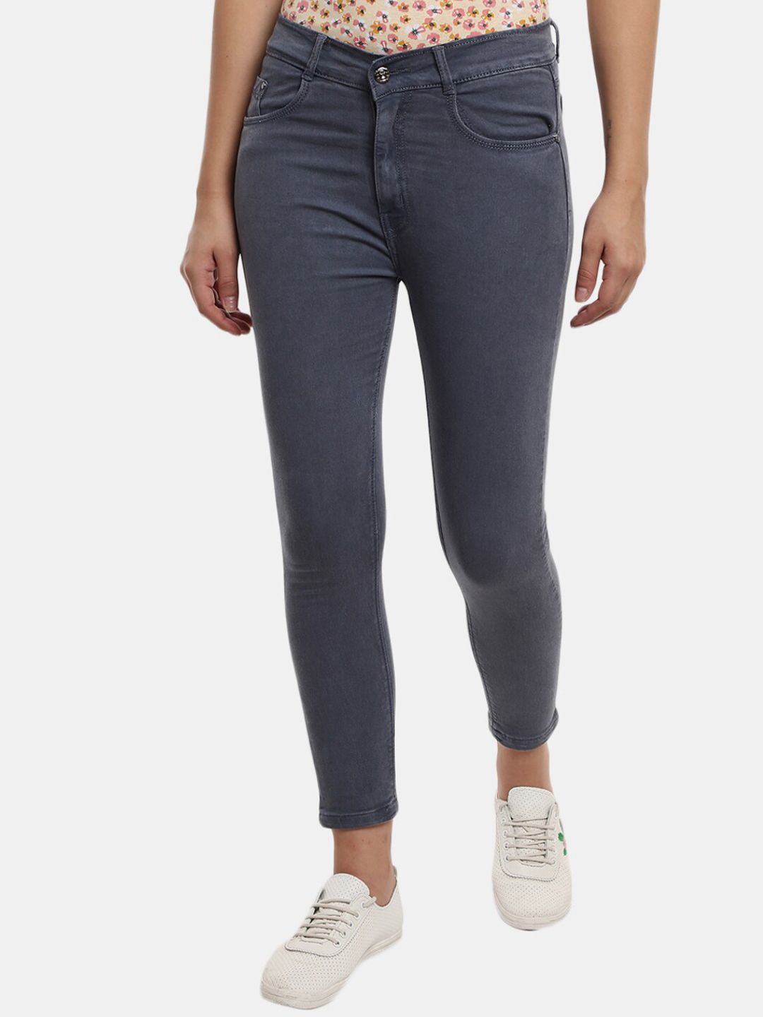 V-Mart Women Grey Classic Cropped Jeans Price in India