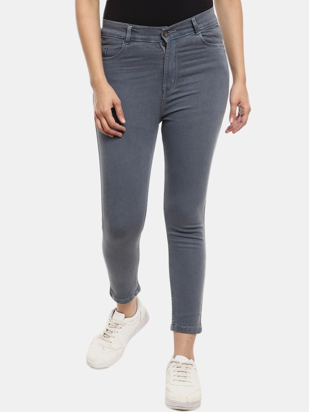 V-Mart Women Grey Classic High Waist Jeans Price in India