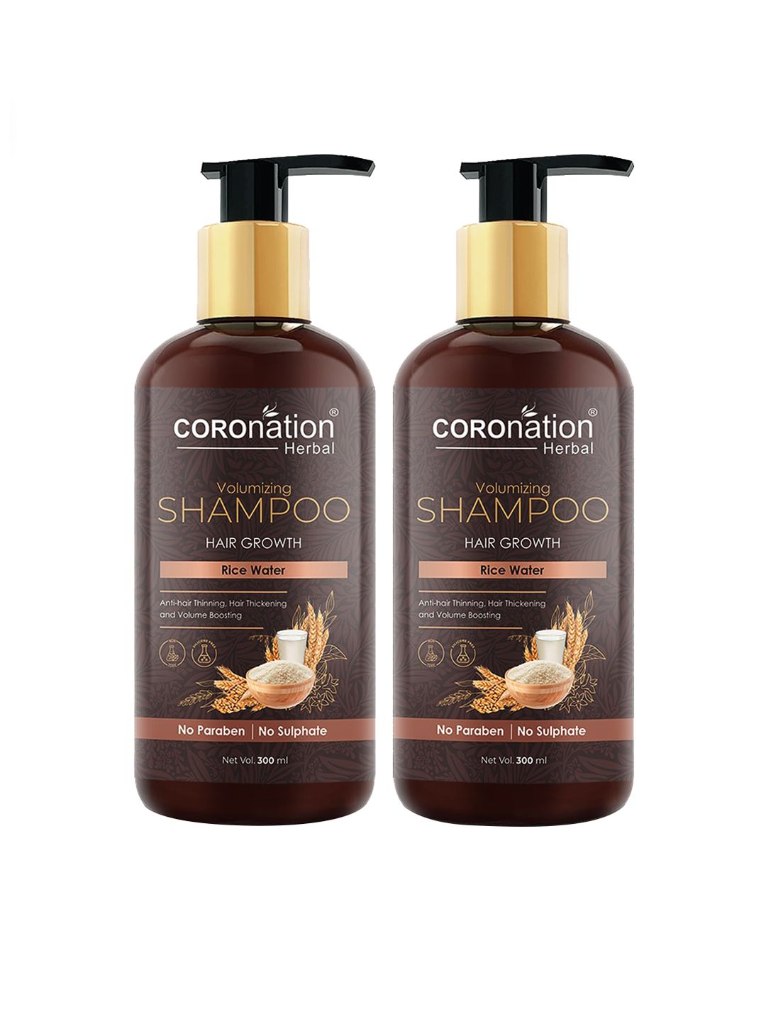 COROnation Herbal Set Of 2 Volumizing Rice Water Shampoo Price in India
