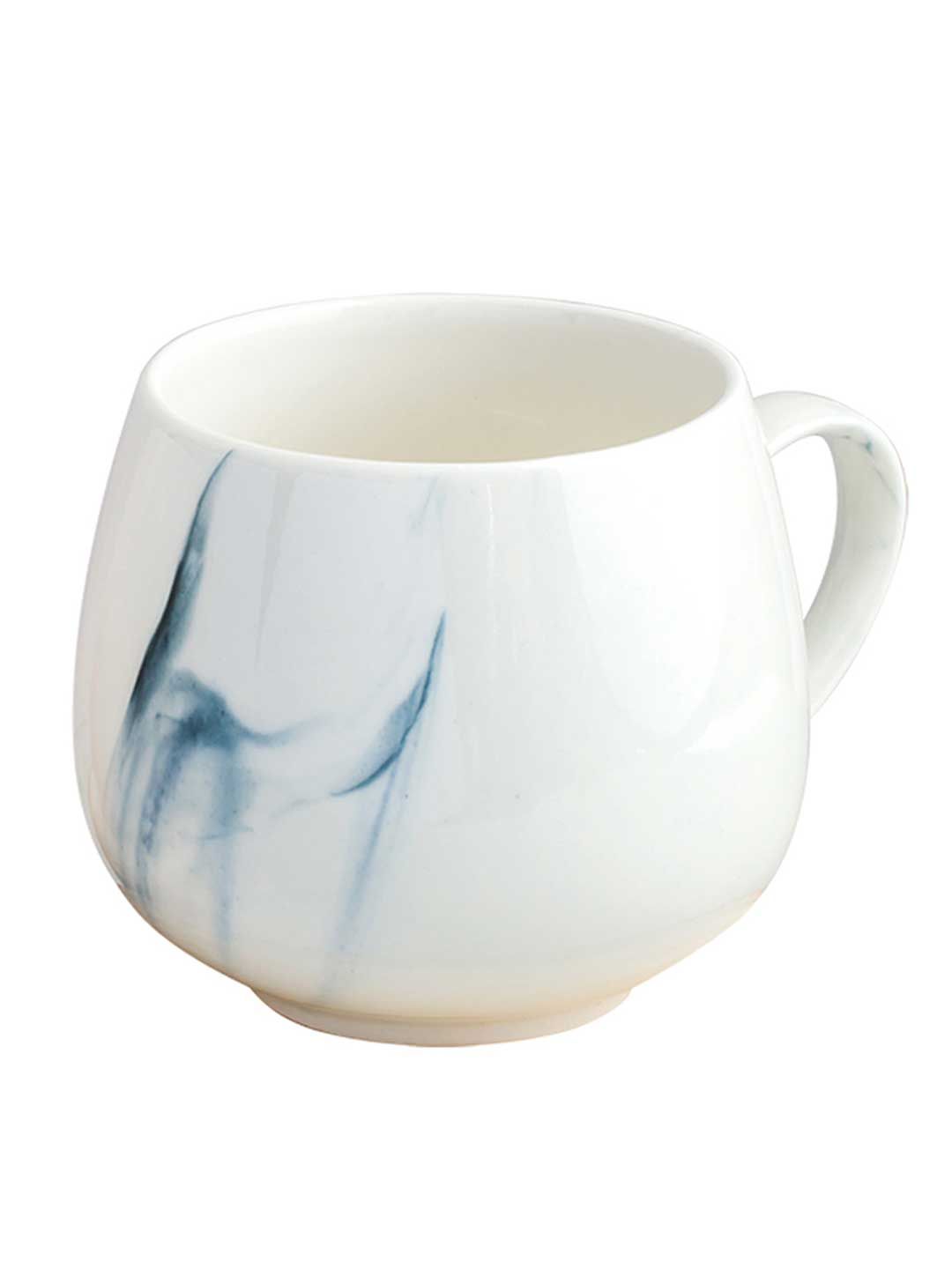 Art Street White & Blue Wave Print Tea & Coffee Ceramic Mugs 300 ml Price in India