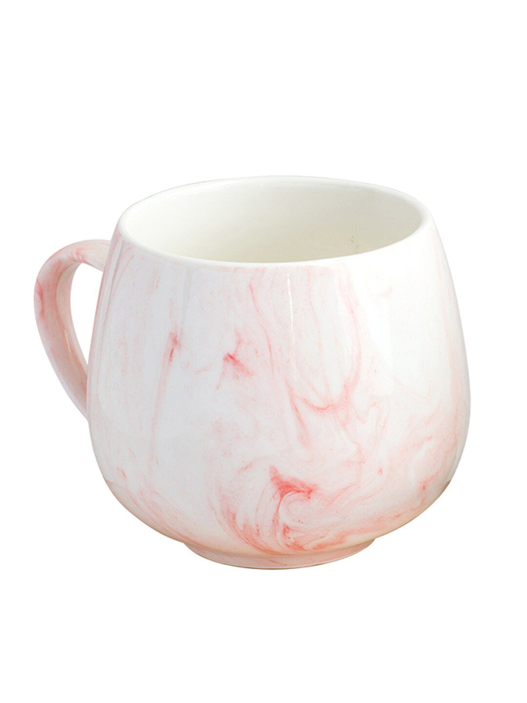 Art Street White & Orange Wave Print Tea & Coffee Ceramic Mugs 300 ml Price in India