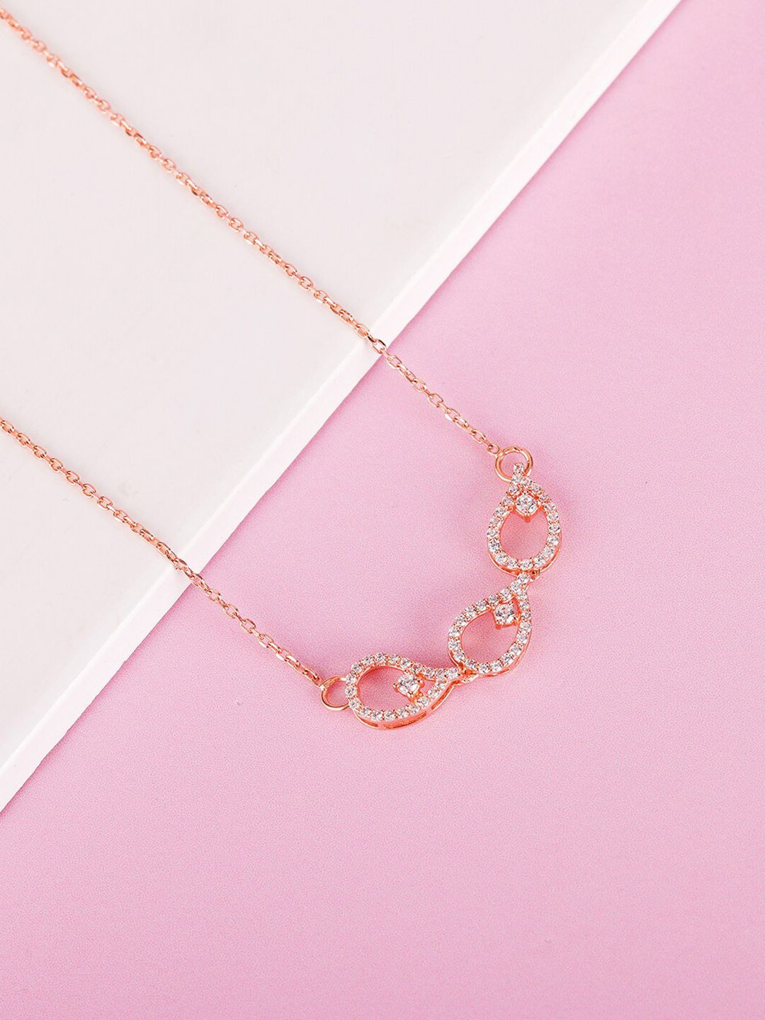 GIVA Rose Gold Sterling Silver Rose Gold-Plated Chain Price in India