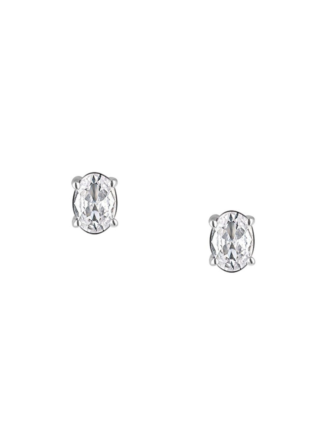 GIVA Silver-Toned 925 Sterling Silver Contemporary Studs Earrings Price in India