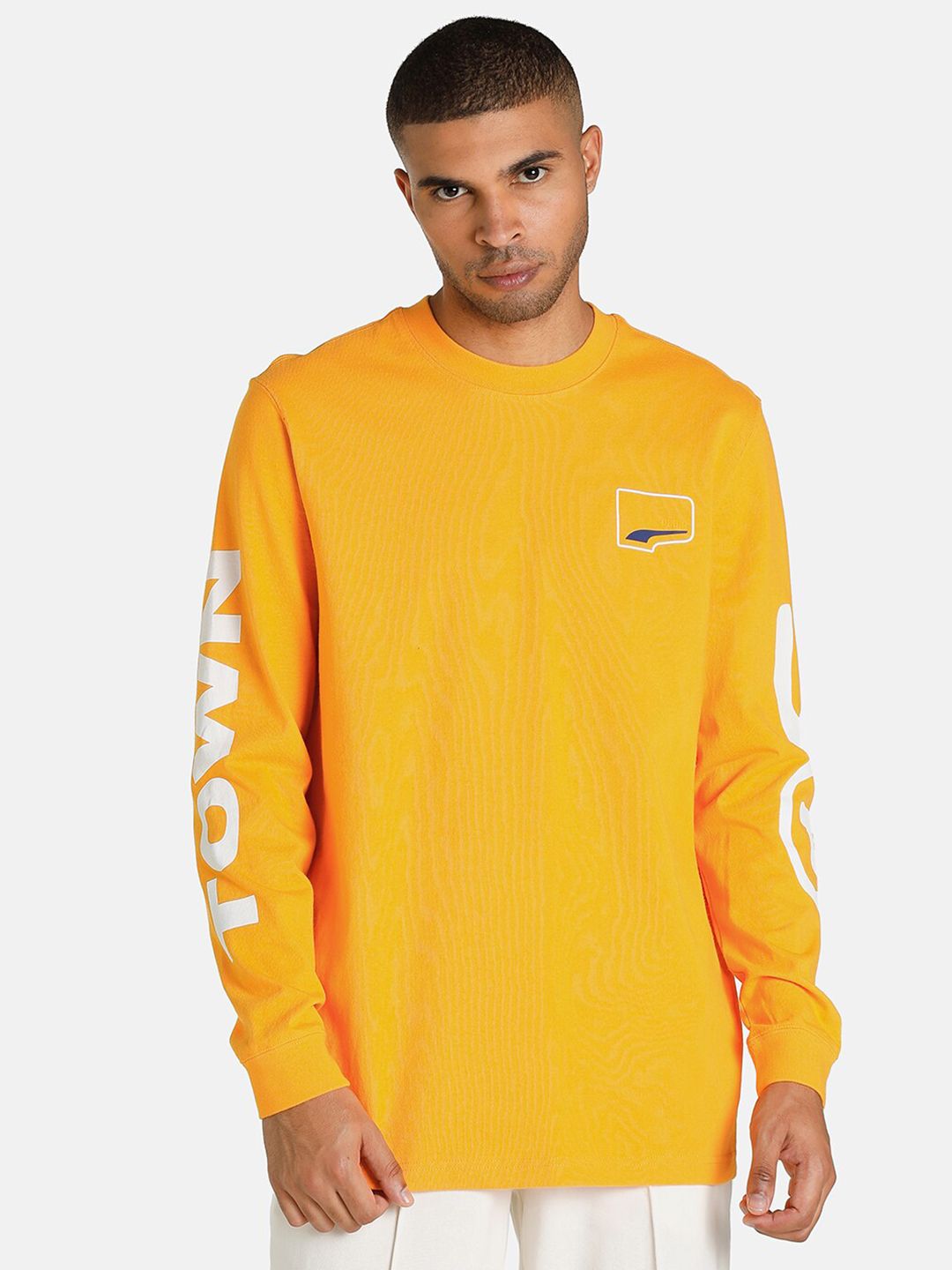 Puma Adults Orange UPTOWN Relaxed Longsleeve T-shirt Price in India