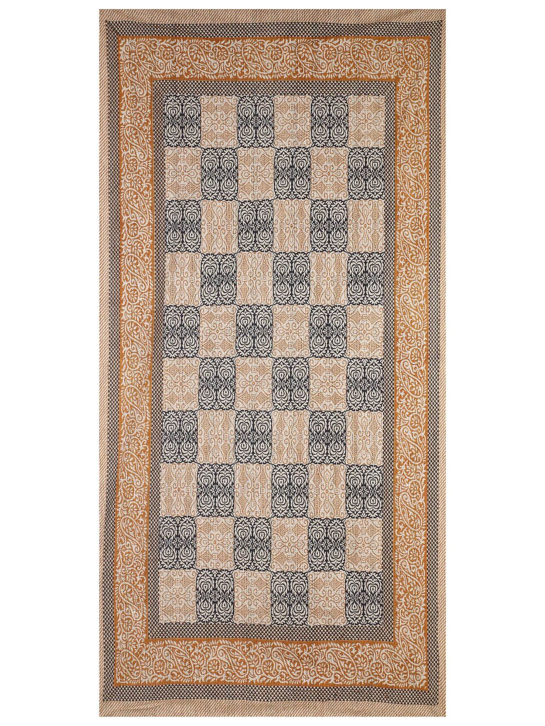 INDHOME LIFE Brown & Black Printed Pure Cotton Table Cover Price in India