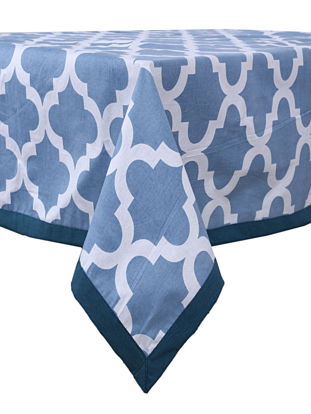 INDHOME LIFE Blue & White Abstract Printed 4 Seater Table Covers Price in India