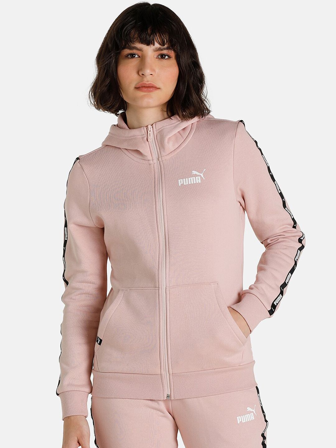Puma Women Pink Solid Hooded Jackets Price in India