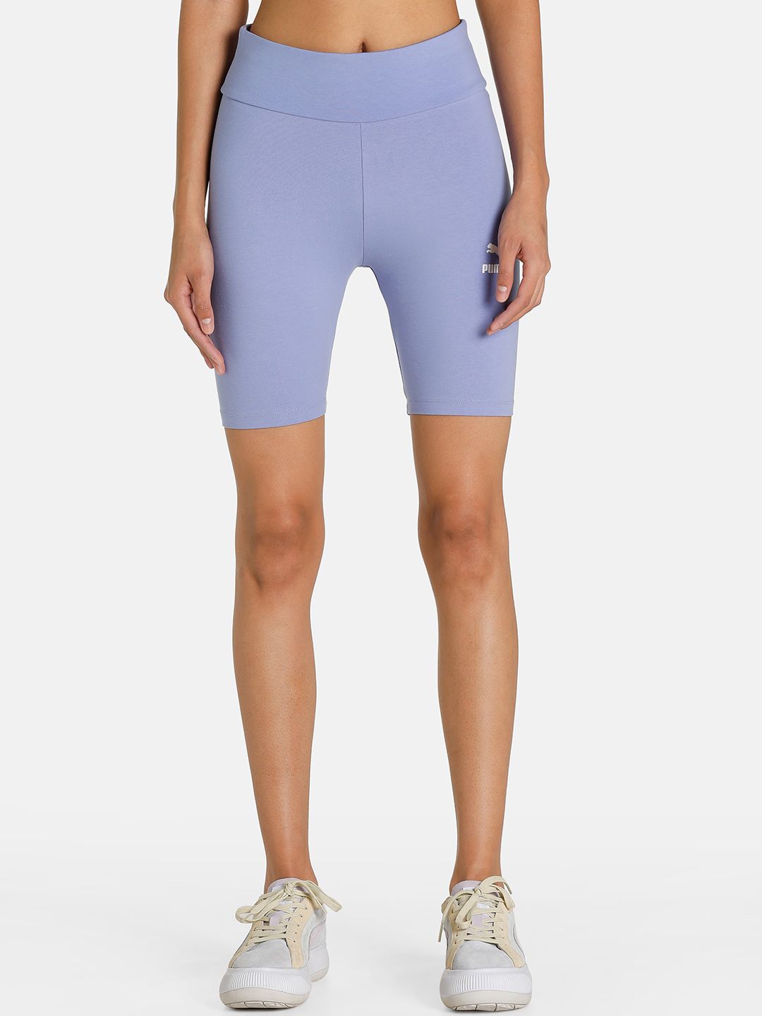 Puma Women Lavender Slim Fit High-Rise Sports Shorts Price in India