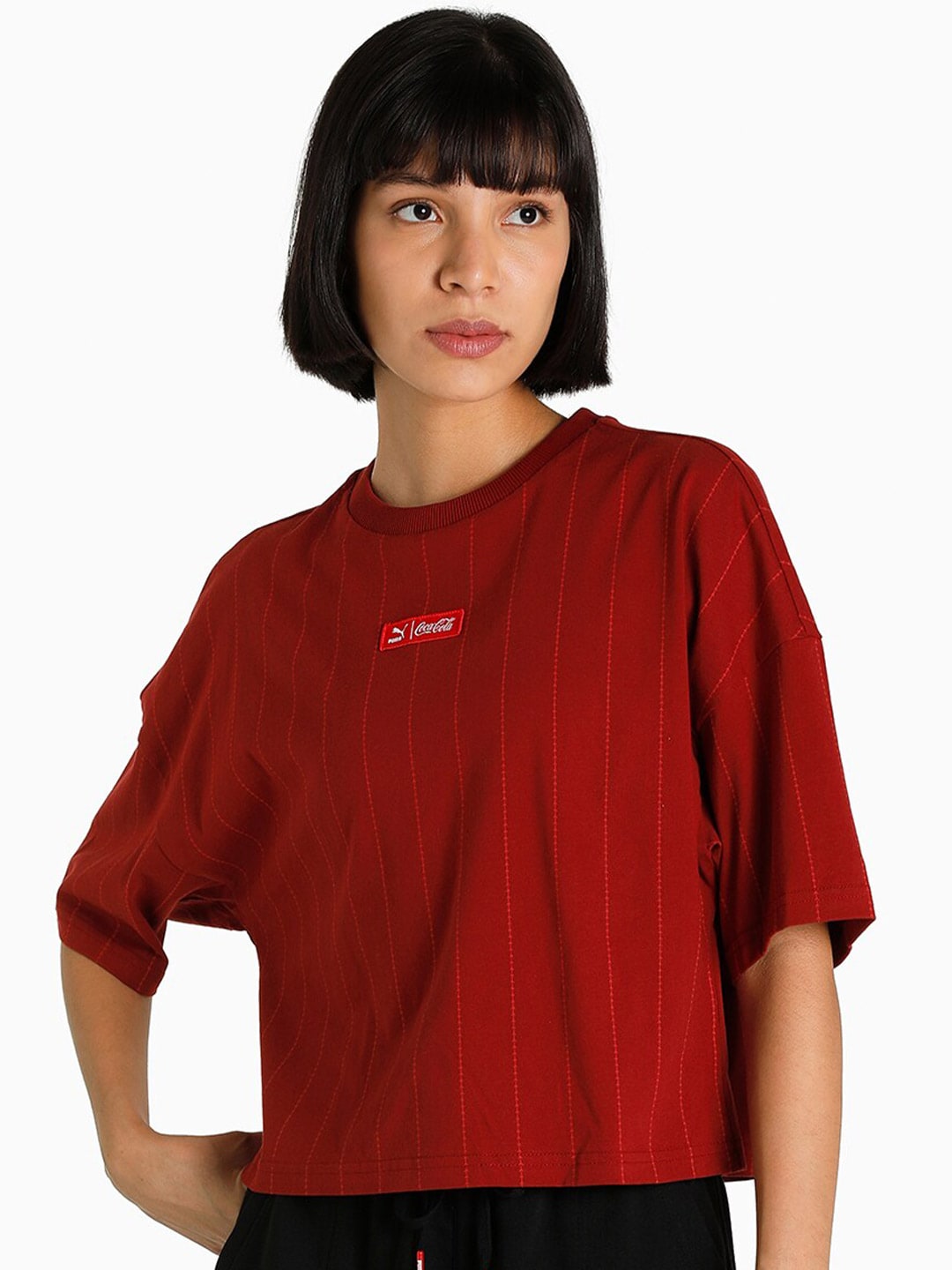 Puma Women Red PUMA X COCA COLA AOP T-Shirt Price in India