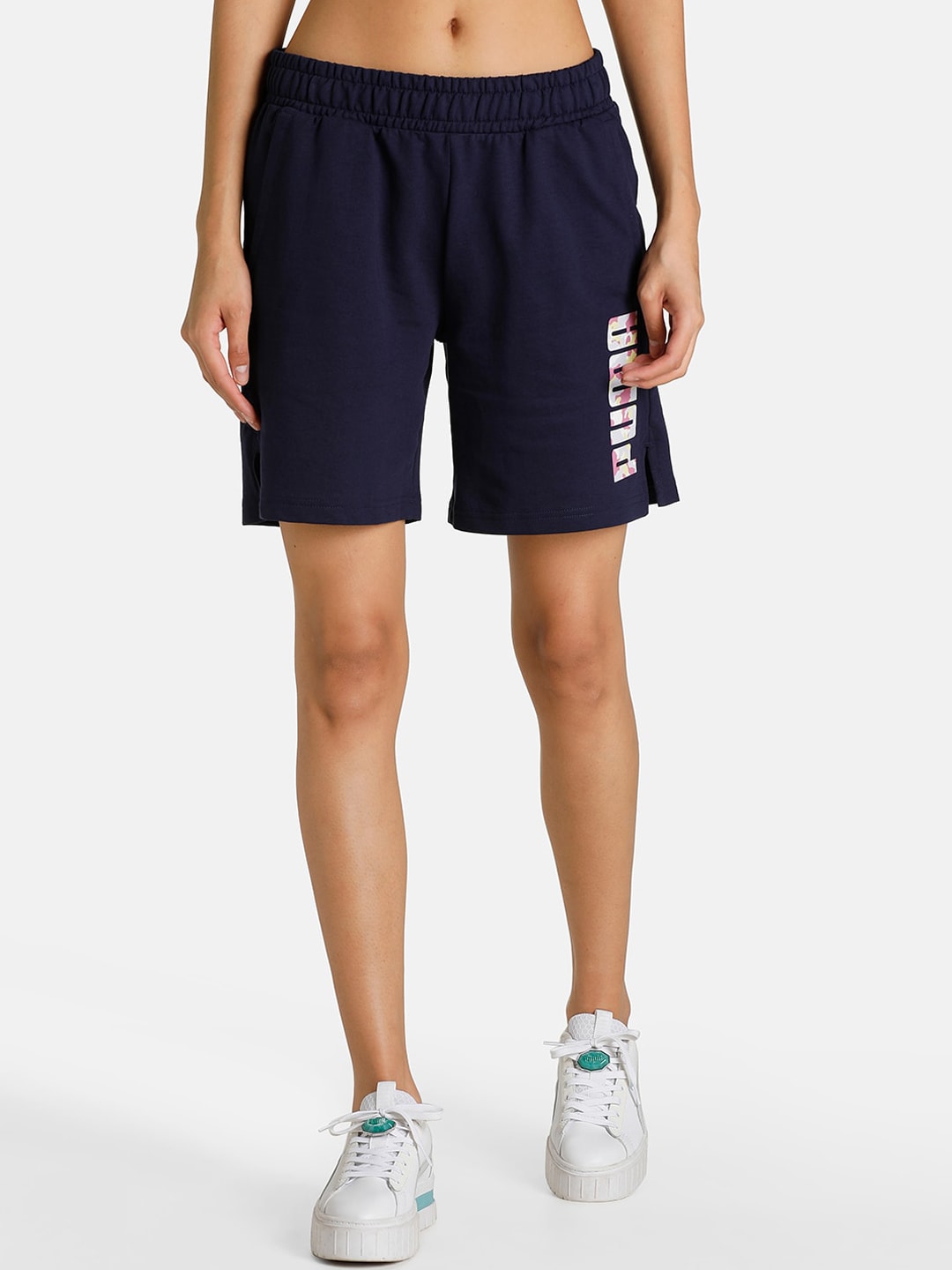 Puma Women Blue Loose Fit Sports Shorts Price in India