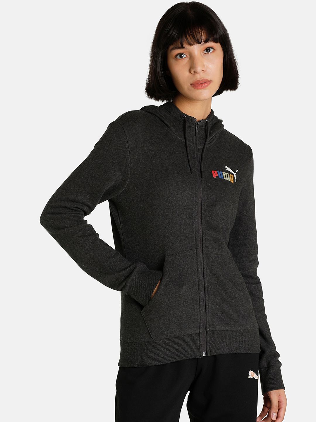 Puma Women Grey Solid Jackets Price in India