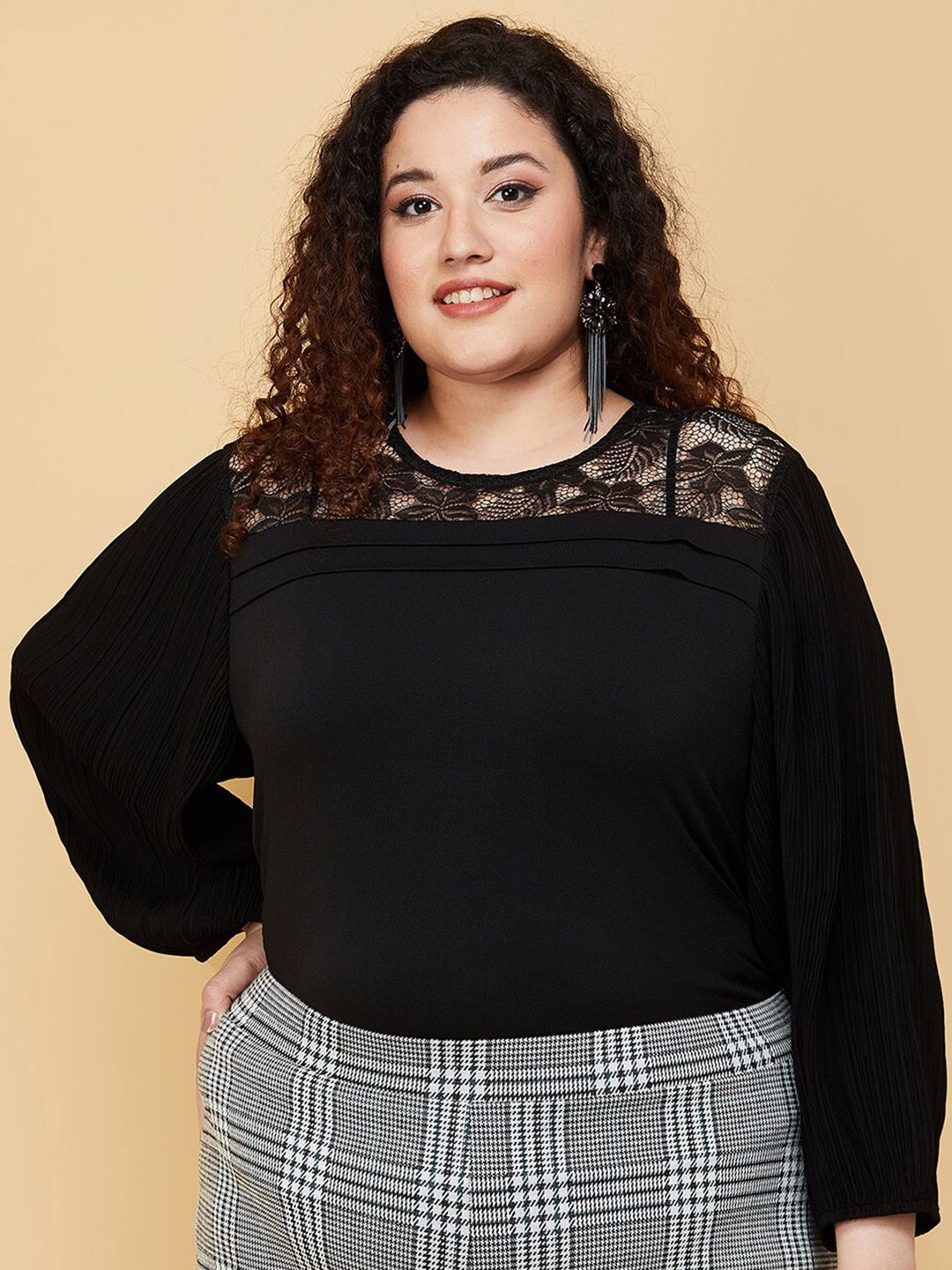 max Black Lace Top