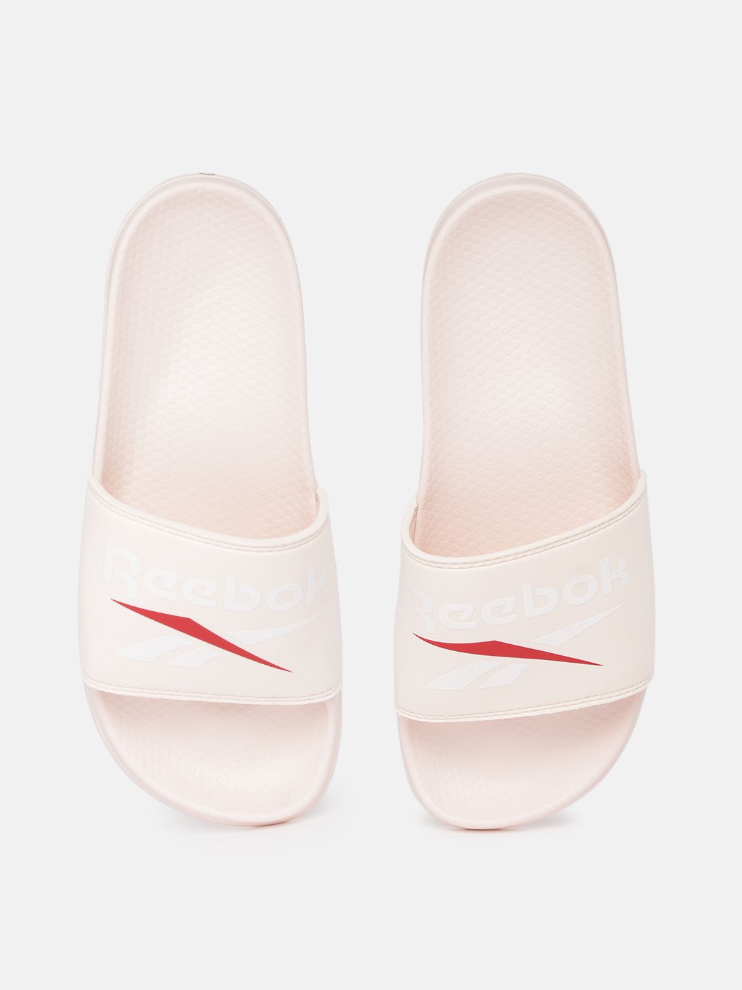 Reebok Women Pink & White Brand Logo Printed Sliders