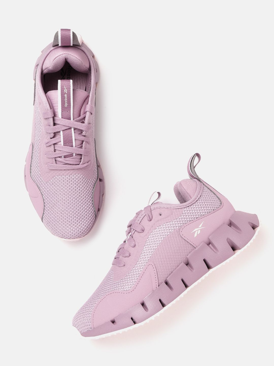 Reebok Women Mauve Woven Design Zig Dynamica Running Shoes Price in India