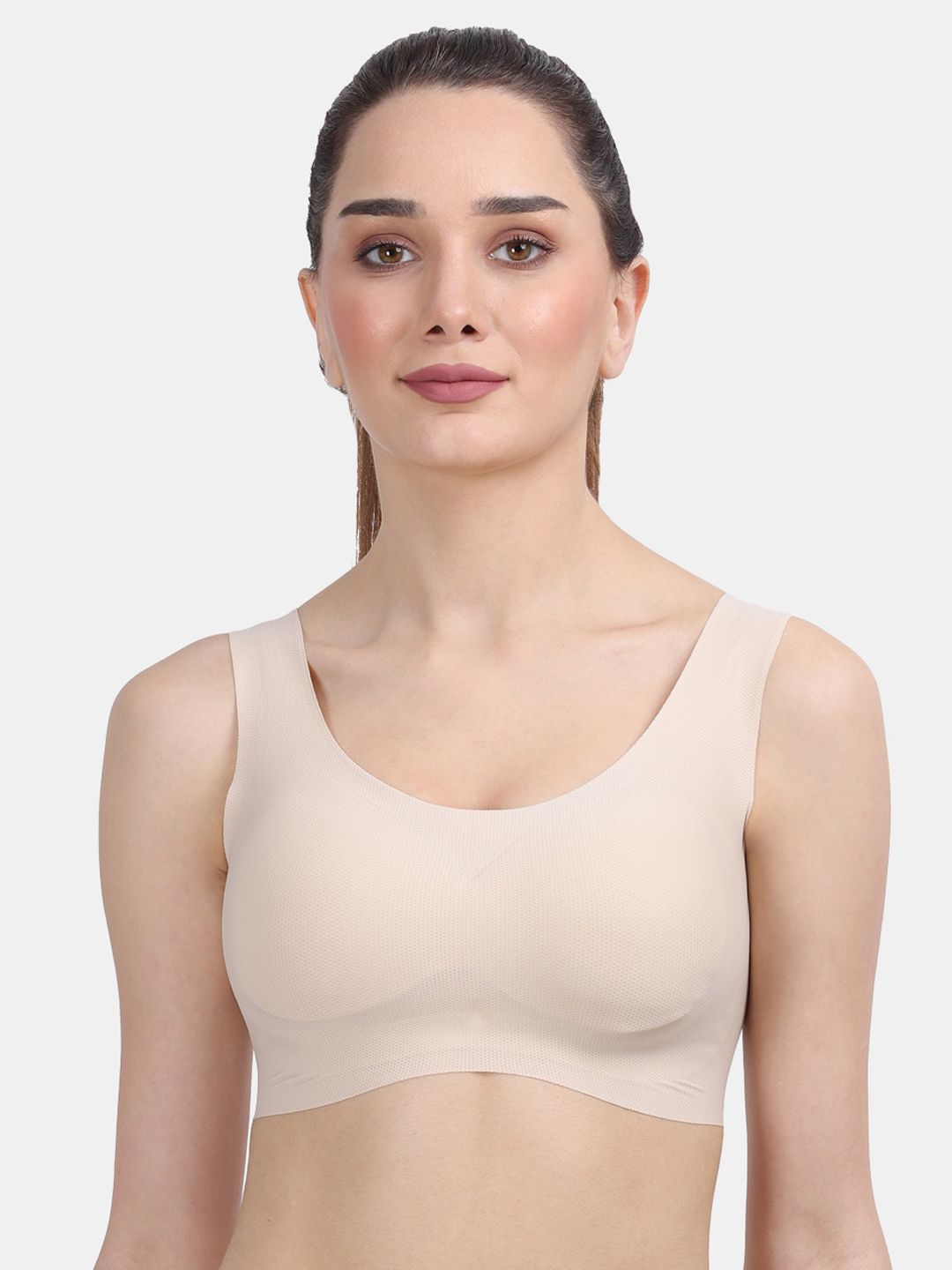 Amour Secret Women Beige Bonded Lightly Padded Sports Bra Price in India