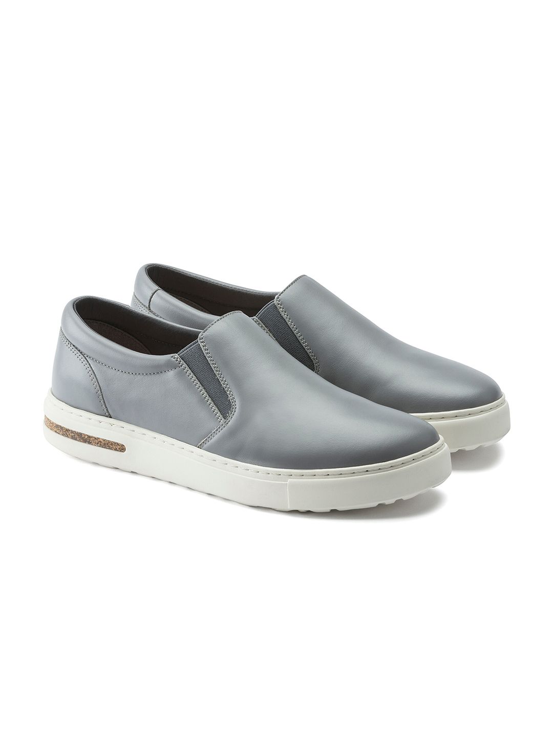 Birkenstock Unisex Grey Oswego Leather Slip-On Sneakers Price in India