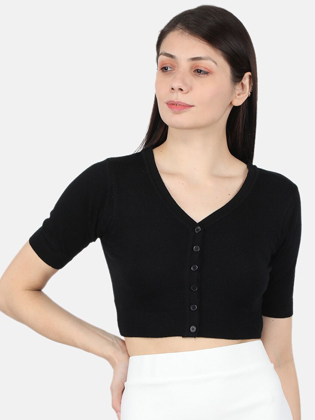 Monte Carlo Women Black Crop Cardigan Price in India