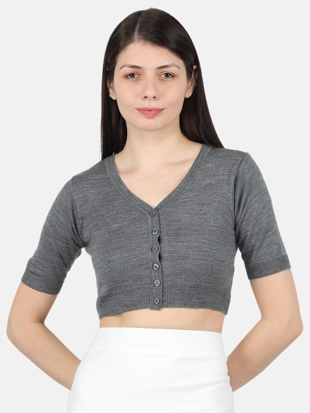 Monte Carlo Women Grey Crop Cardigan Price in India