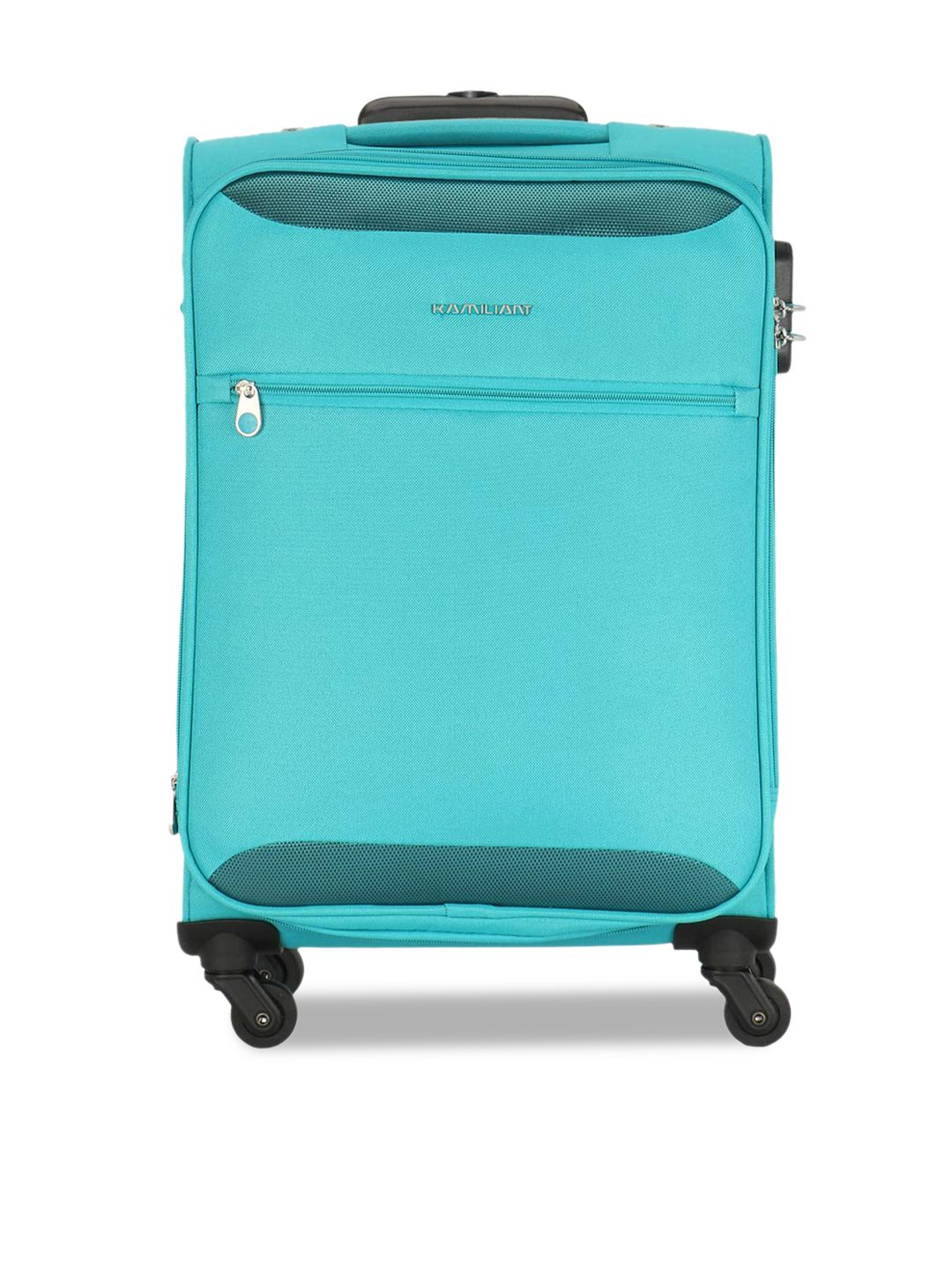 KAMILIANT Teal Blue Solid Cabin Trolley Bag Price in India