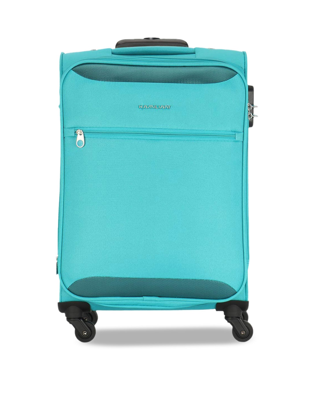 KAMILIANT Teal  Blue Solid Large Trolley Bag Price in India