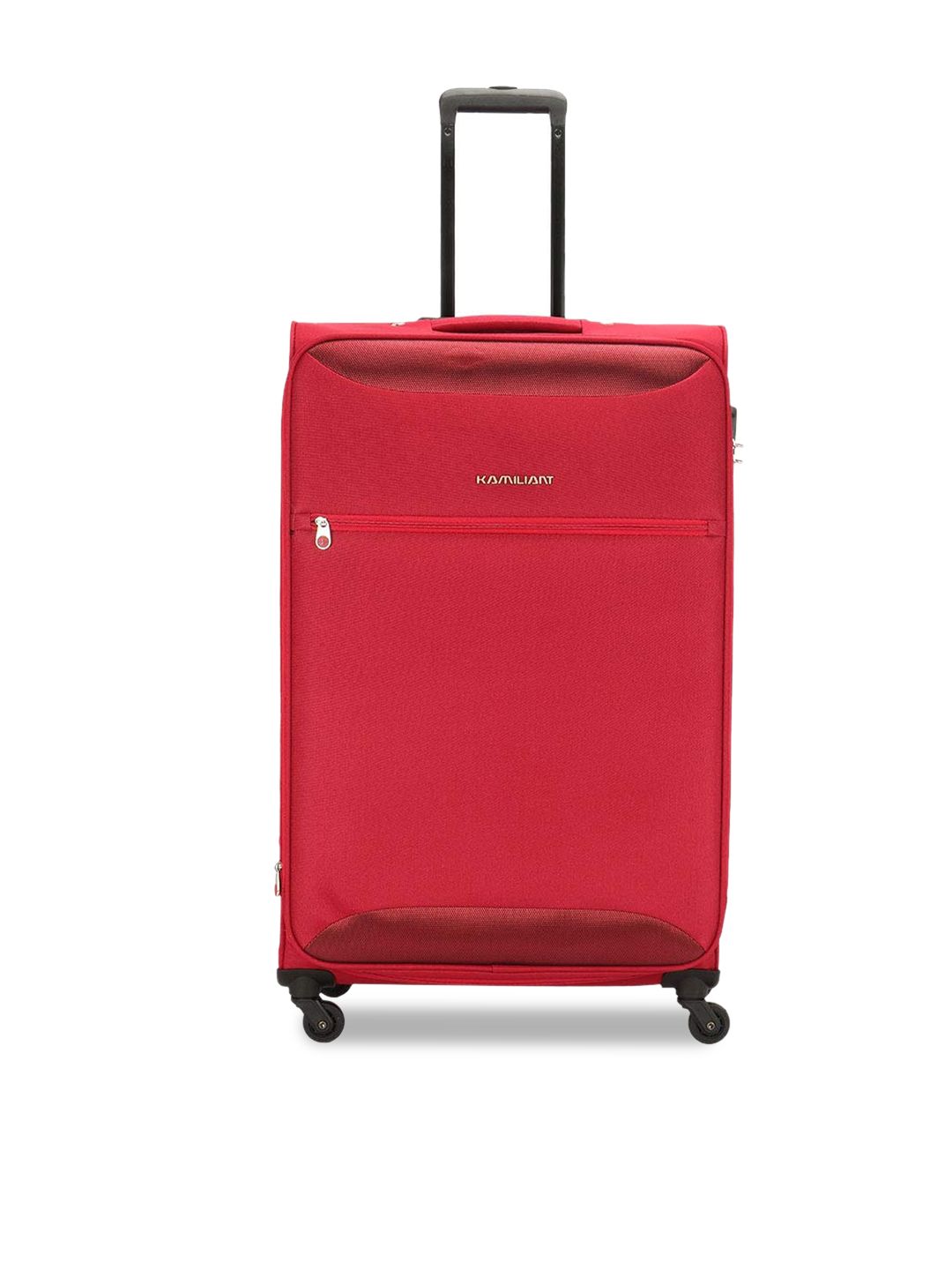 KAMILIANT Maroon Solid Soft Sided Large Trolley Suitcase Price in India