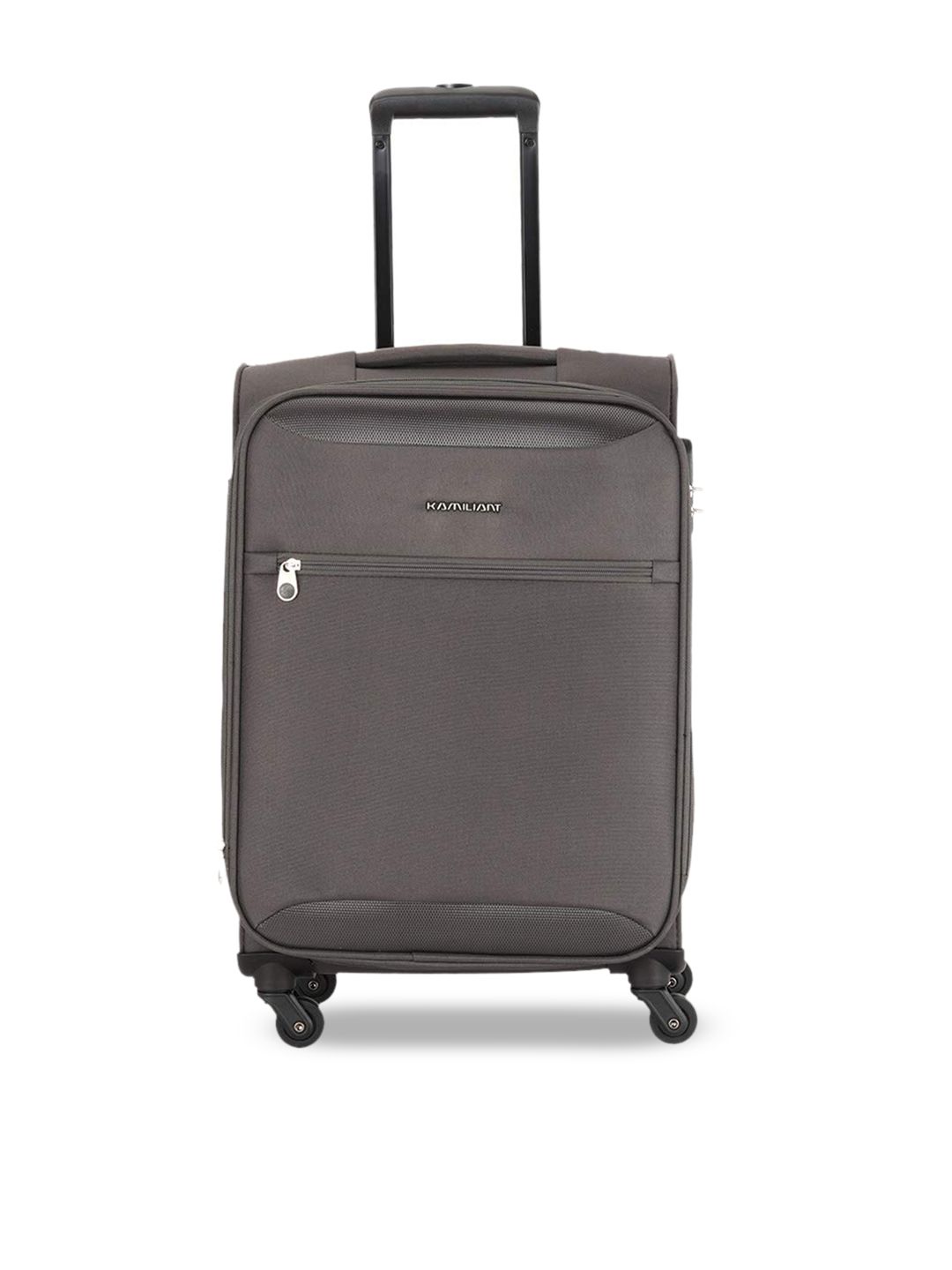 KAMILIANT Grey Solid Soft Sided Cabin Trolley Suitcase Price in India