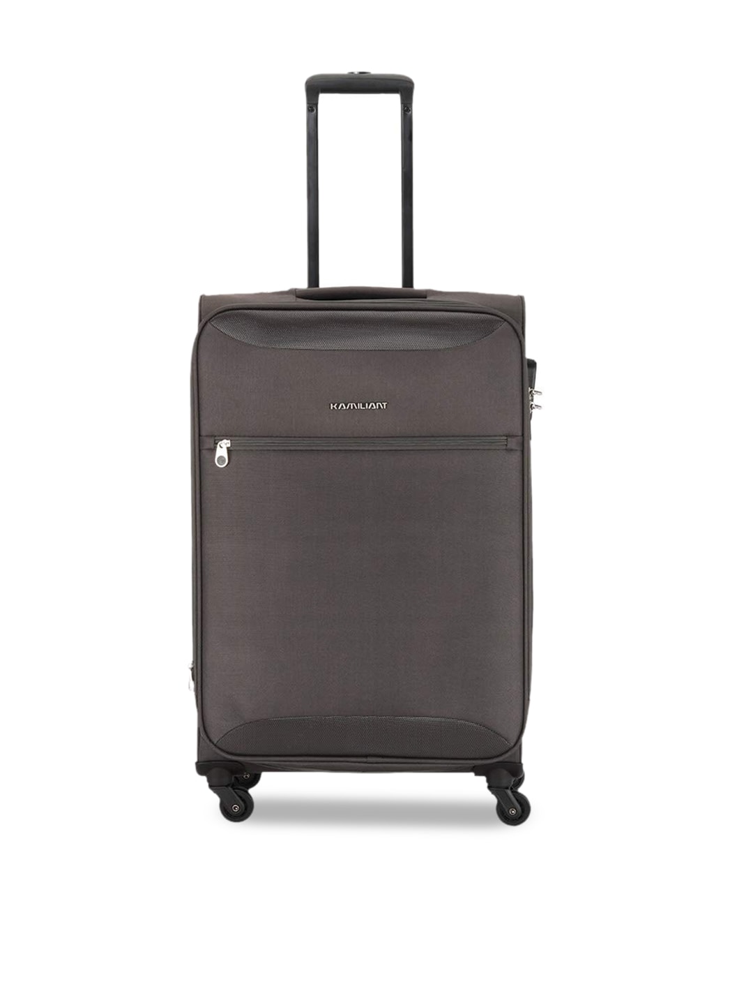 KAMILIANT Grey Solid Soft Sided Medium Trolley Suitcase Price in India