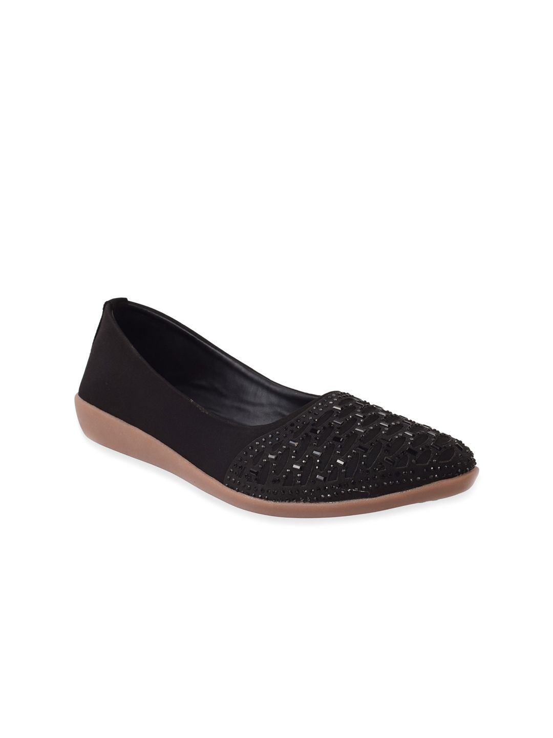 XE Looks Women Black Laser Cuts Ballerinas Flats