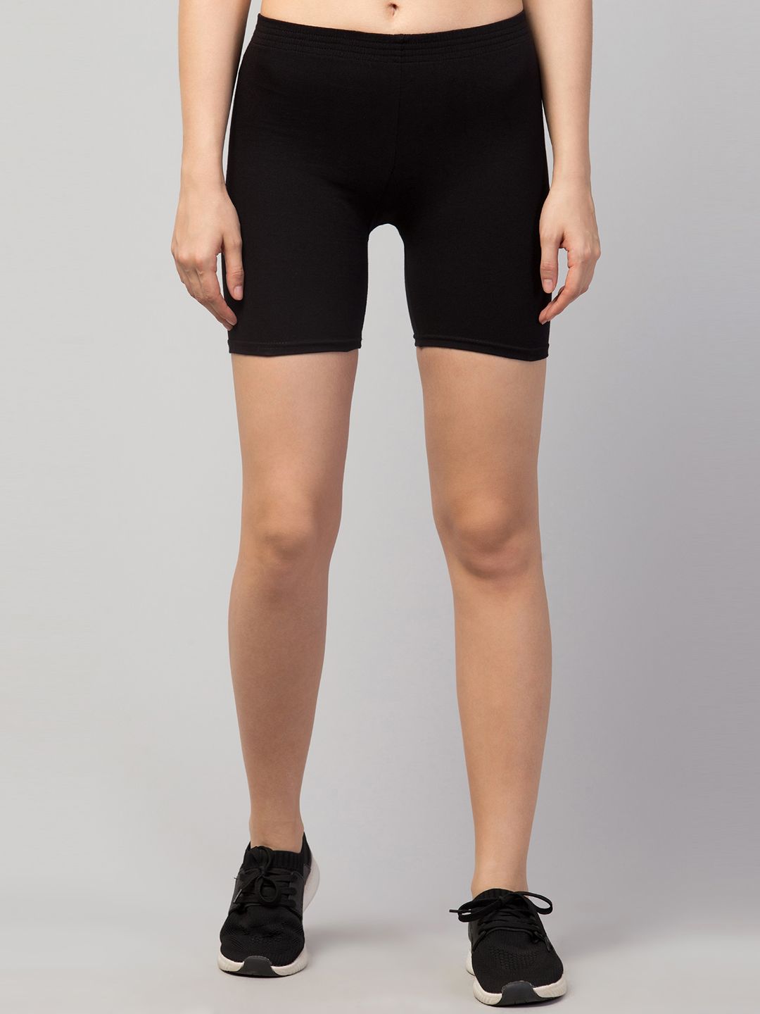 Apraa & Parma Women Black Slim Fit Cotton Sports Shorts Price in India