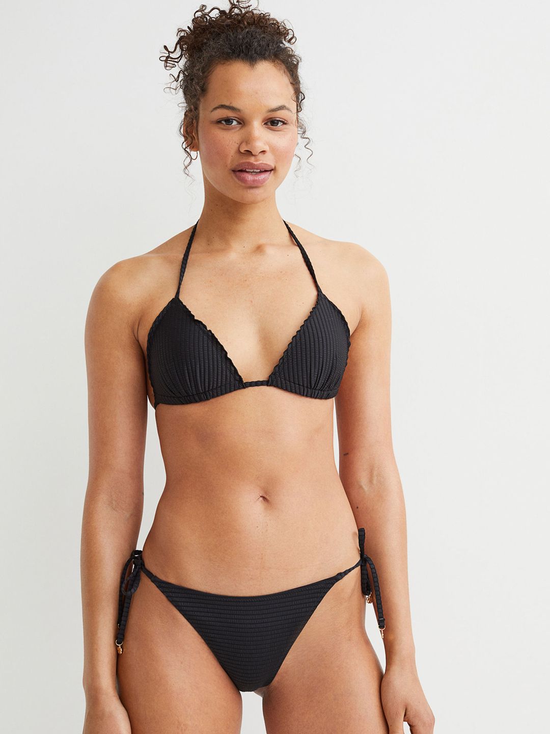 H&M Women Black Tie-Tanga Bikini Bottoms Price in India