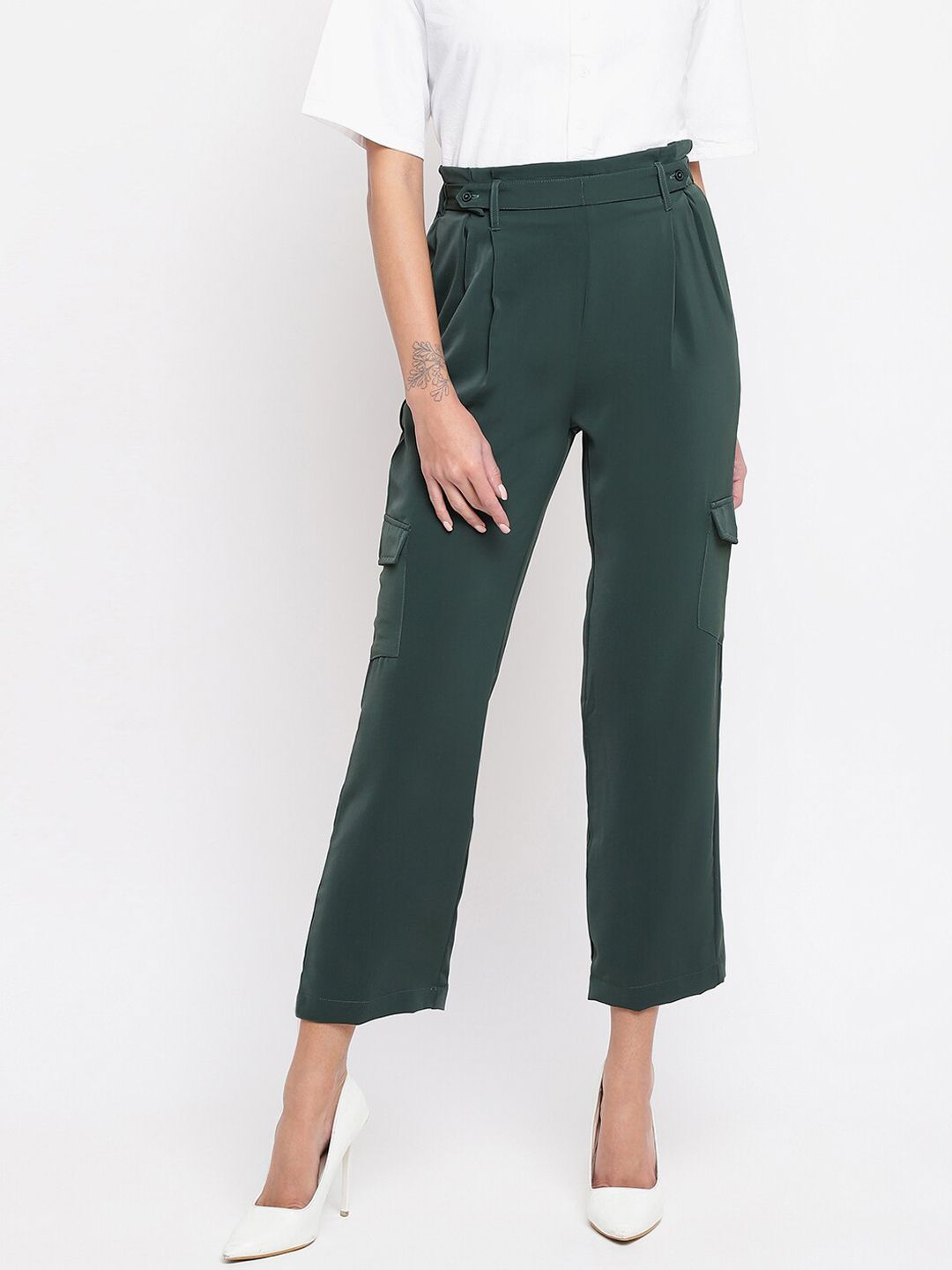 Latin Quarters Women Green Cargos Trousers Price in India