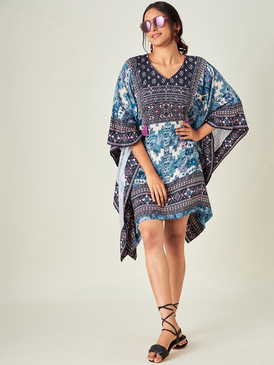 The Kaftan Women Company Blue Kaftan Dress Price in India