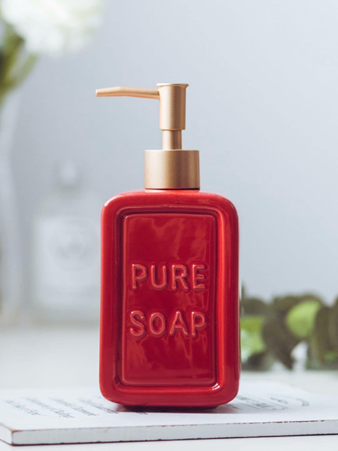 Nestasia Red Textured Soap Dispensing Bottle Price in India