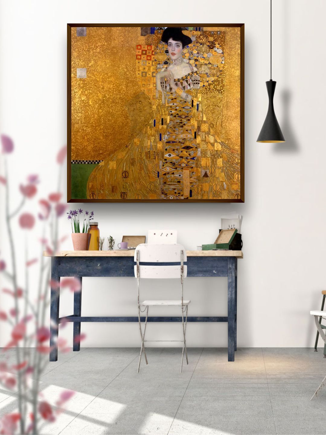 The Art House Gold Coloured Abstract Painting Wall Art Price in India