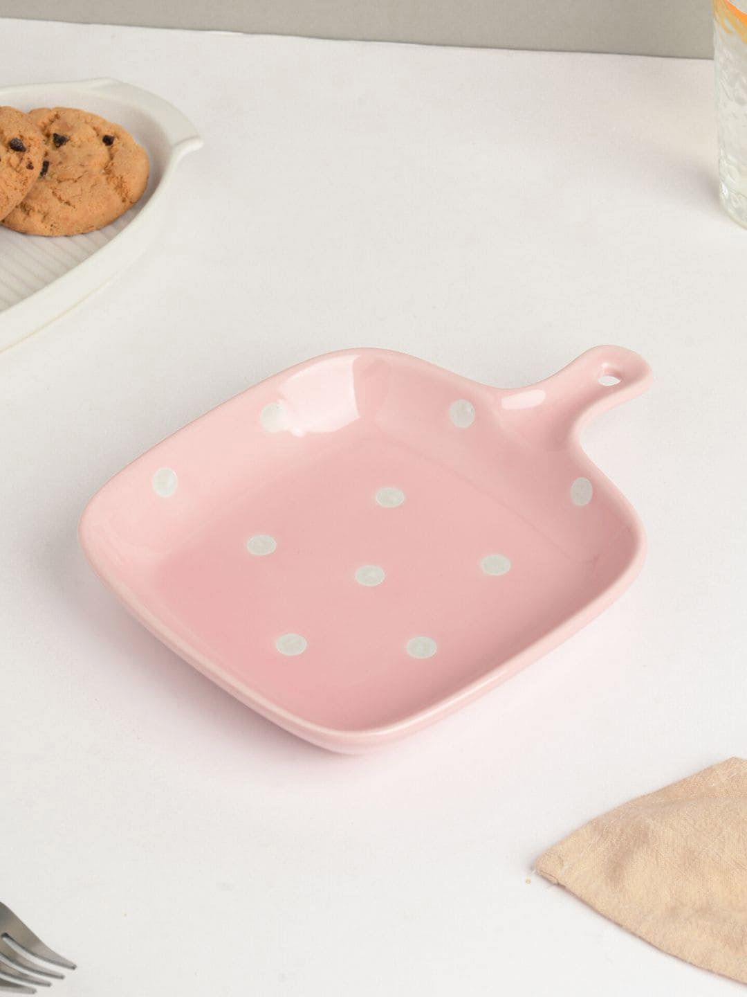 Nestasia Pink Dots Print Baking Plate Price in India