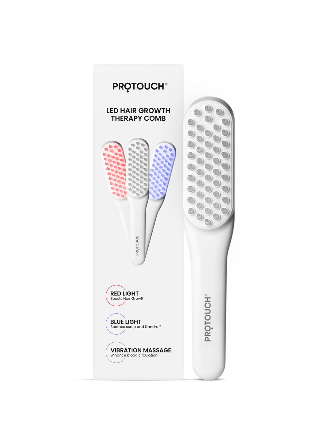 PROTOUCH unisex LED Hair Growth Therapy Comb for Hair Growth Therapy - White