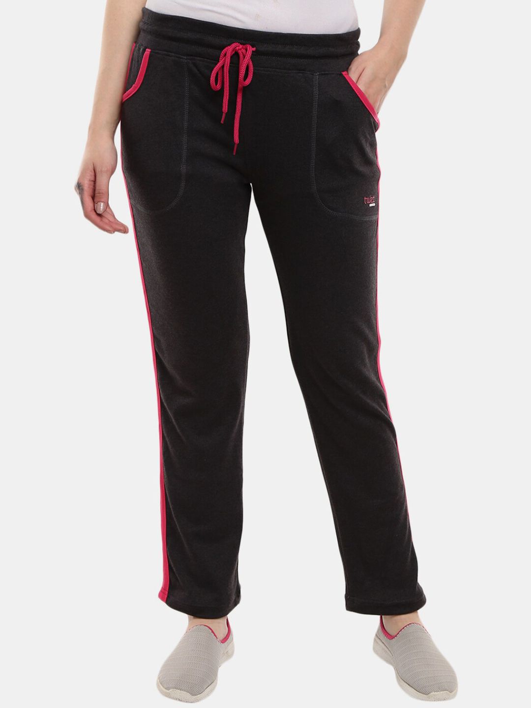 V-Mart Women Grey Melange Solid Track Pants Price in India