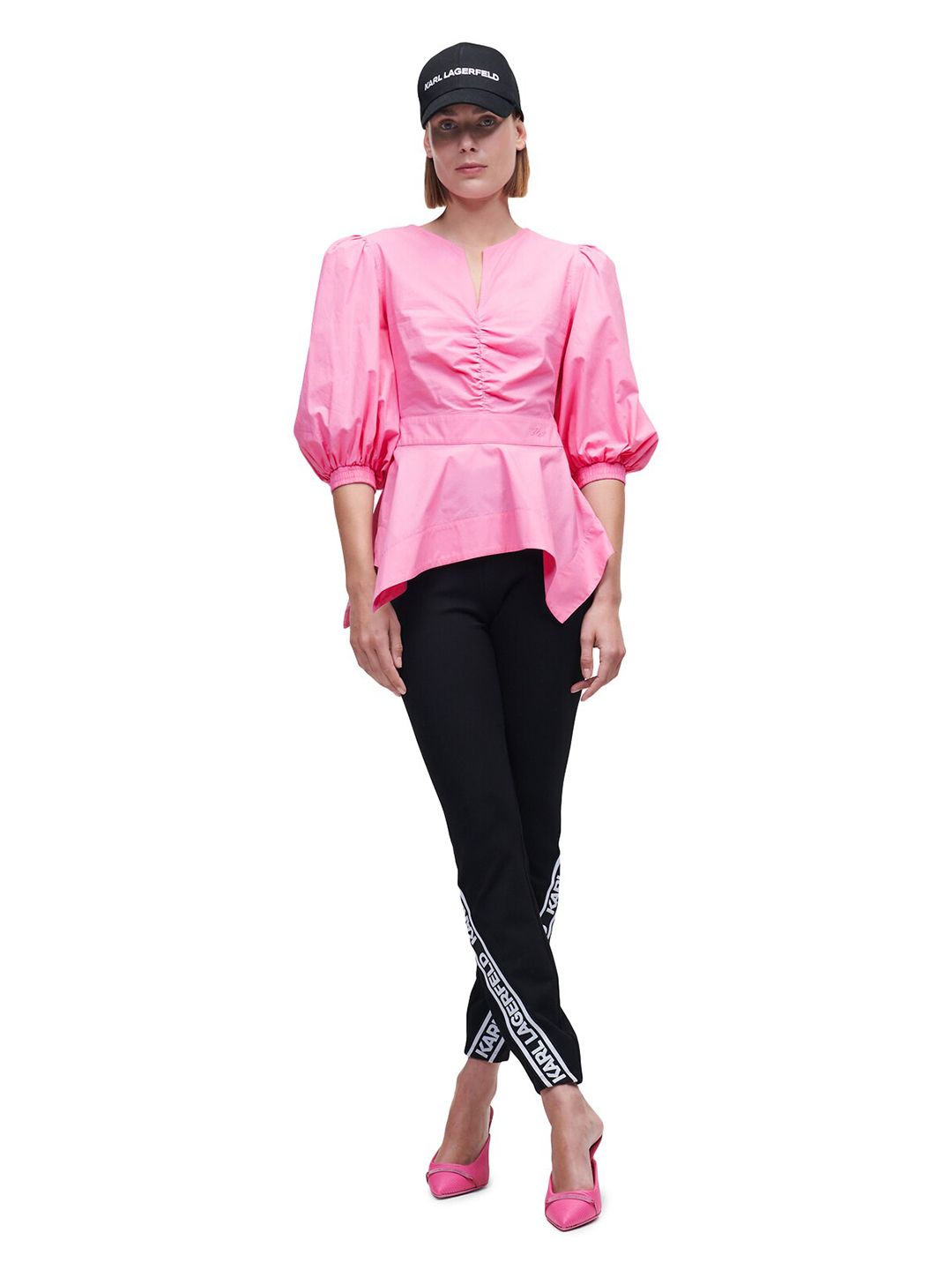 Karl Lagerfeld Women Pink Flared design Top Price in India