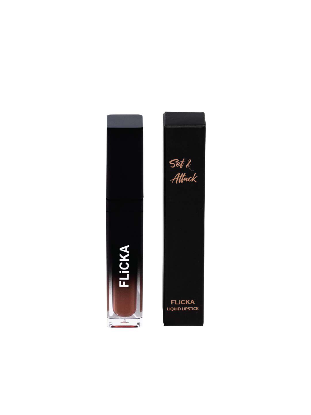 FLiCKA Set And Attack Liquid Matte Lipstick- 21 Hunny Bunny Nude -7Ml Price in India