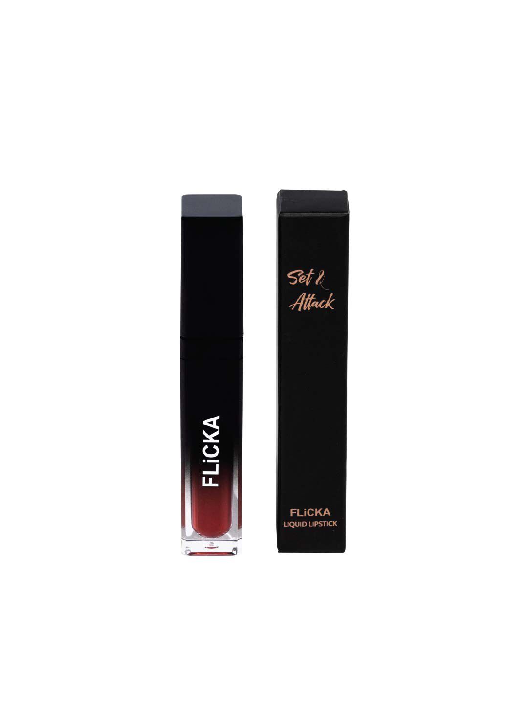 FLiCKA Set And Attack Liquid Matte Lipstick- 02 Red Carpet -7 ml Price in India